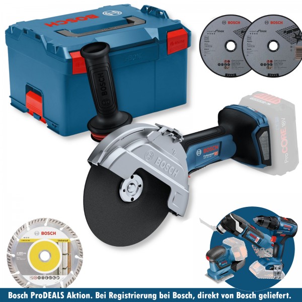 Bosch Akku-Winkelschleifer 18V GWS 18V-180 P + L-BOXX